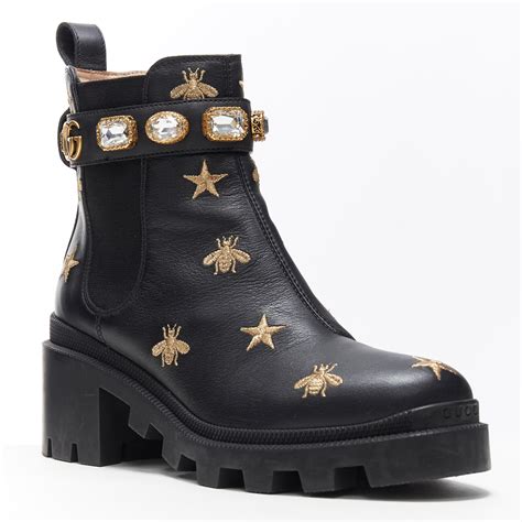 gucci crystal boot|Gucci boots with gems.